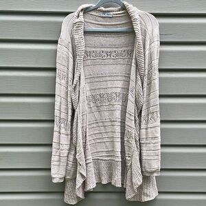 Retro Threads Cream Open-Front Knit Cardigan